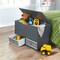 Badger Basket Up and Down Toy and Storage Box and Bench with Two Baskets - Charcoal
